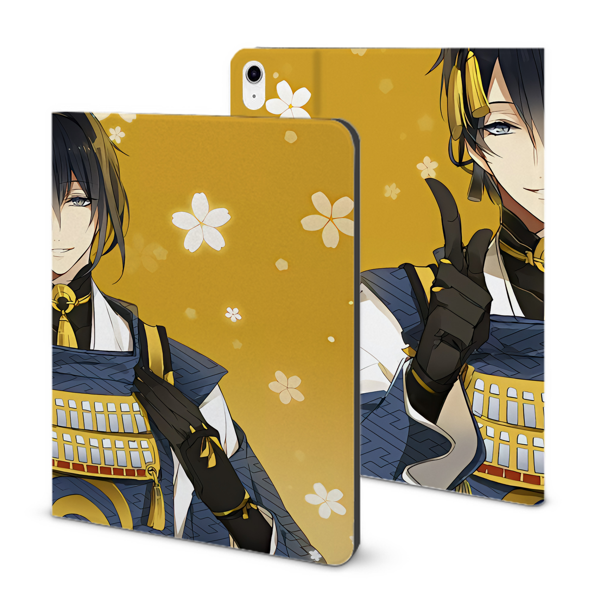 （画像用） 刀剣乱舞 Touken Ranbu IPad ケース ブック型 PUレザー TPU 耐衝撃 軽量 薄型 ペン収納なし 全面保護 IPad 各モデル対応